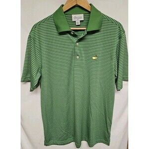 Augusta National Masters Mens Shirt Golf Polo Short Sleeve Green Stripe Stretch